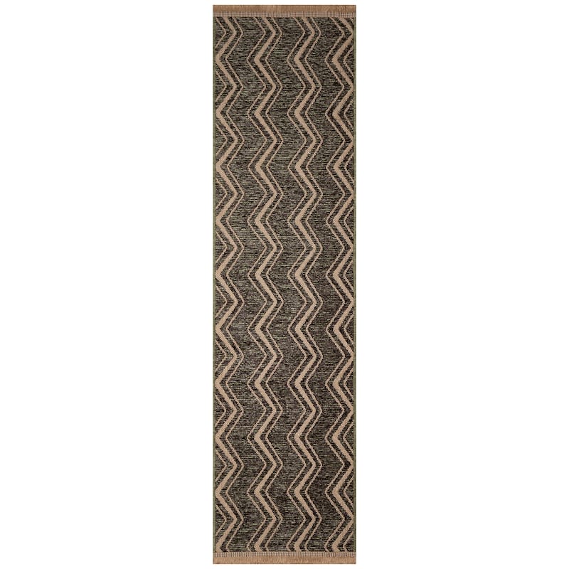 Liora Manne Mercer Zigzag Indoor Rug - 1'11" x 7'6" - Mink