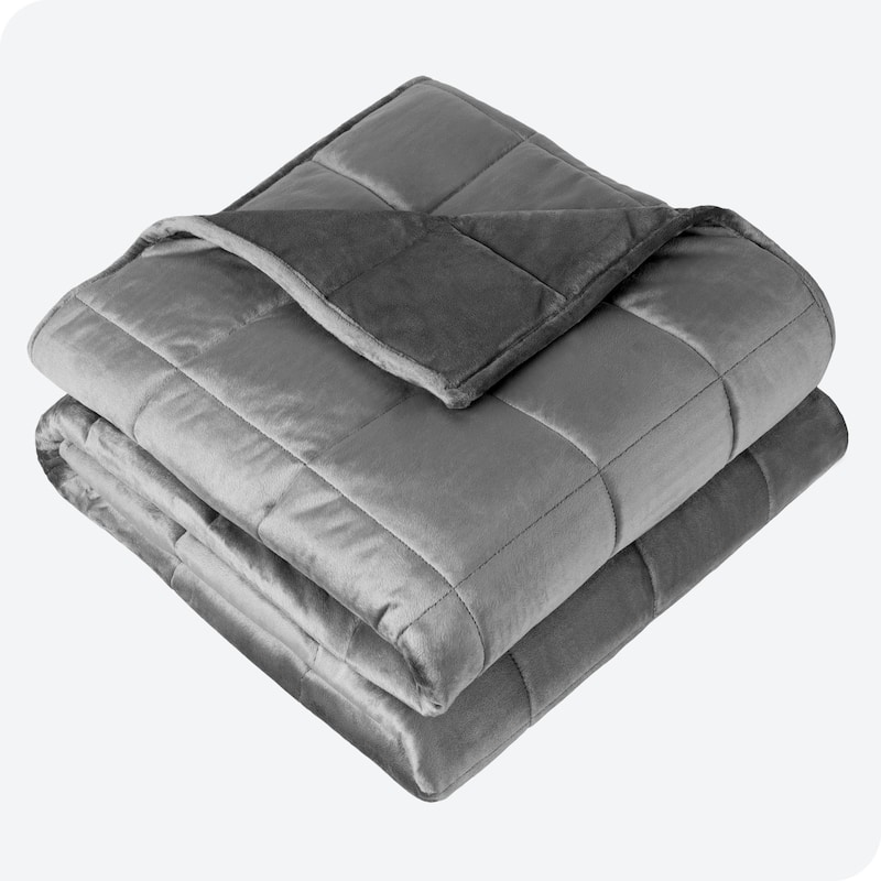 Bare Home Weighted Sensory Blanket - 60"x80" - 17lbs - Minky Fleece Grey
