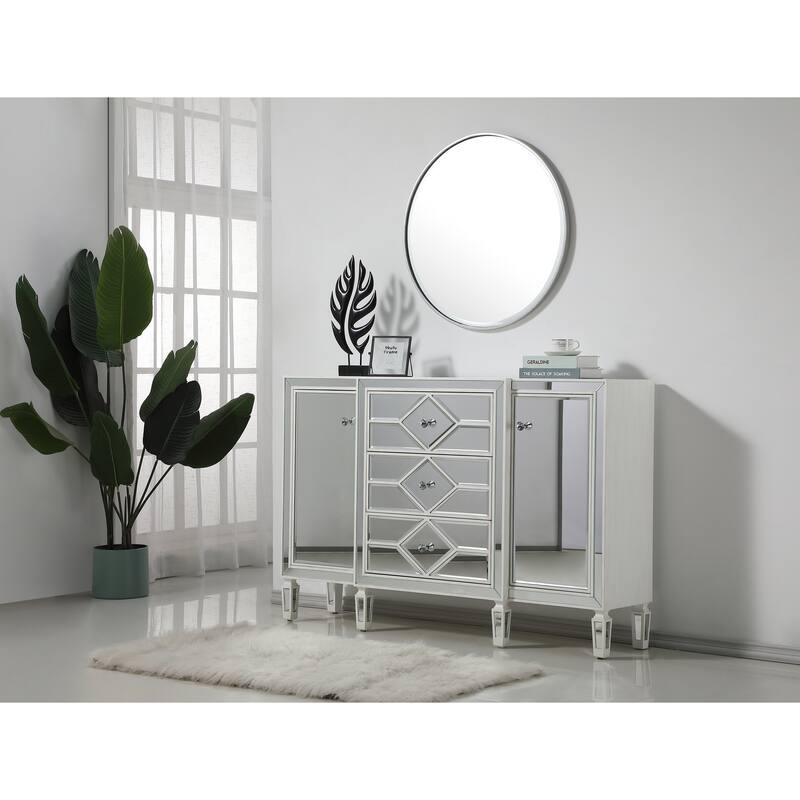 2-Door Mirrored Accent Cabinet