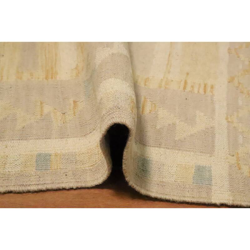 Hand Woven Oriental 100% Wool Carpet Southwestern Tribal Yellow & Gold Kilim Area Rug - 5' 1'' X 3' 1''
