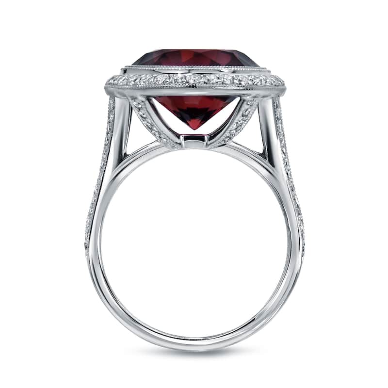 Auriya 14k White Gold 5ctw Rubellite Gemstone Halo Diamond Ring 3/4ct TDW
