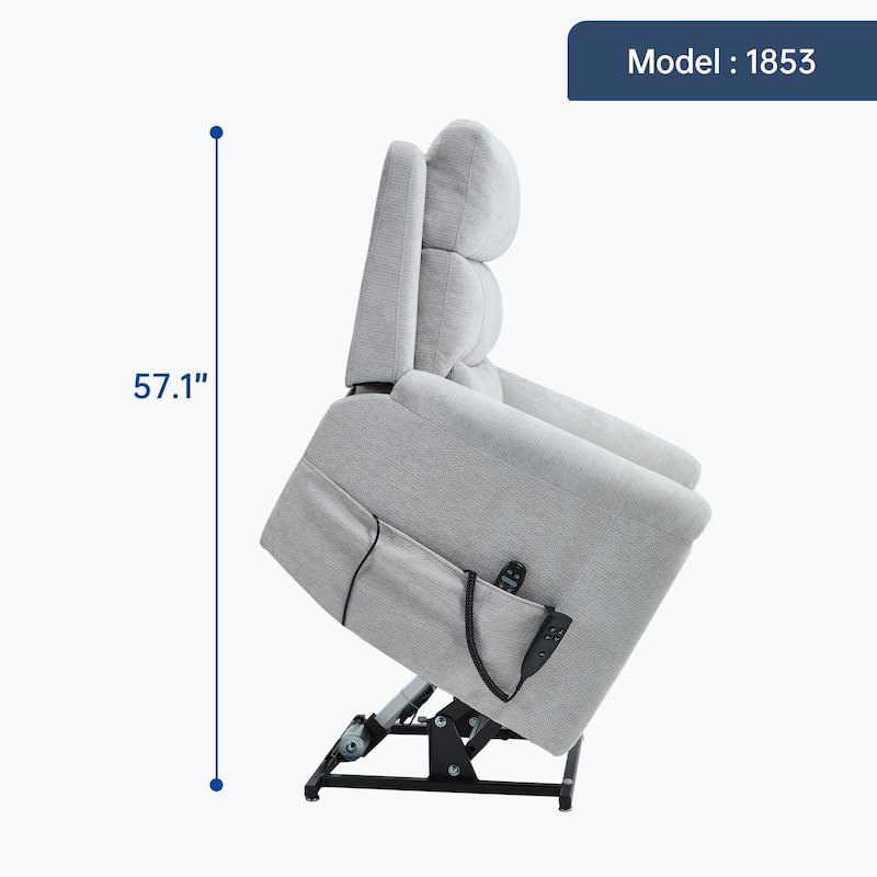 350 Lbs Leatherair Power Lift Recliner Chair,Heavy Duty Motion Mechanism With 8-Point Vibration Massage And Lumbar Heating