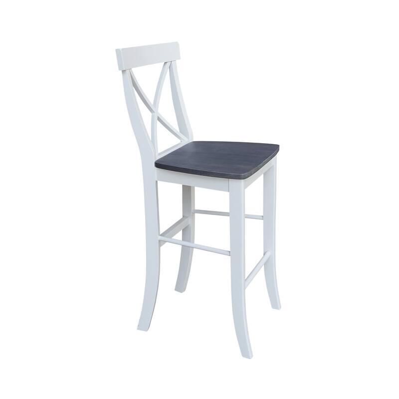 International Concepts Solid Wood X-Back Stool