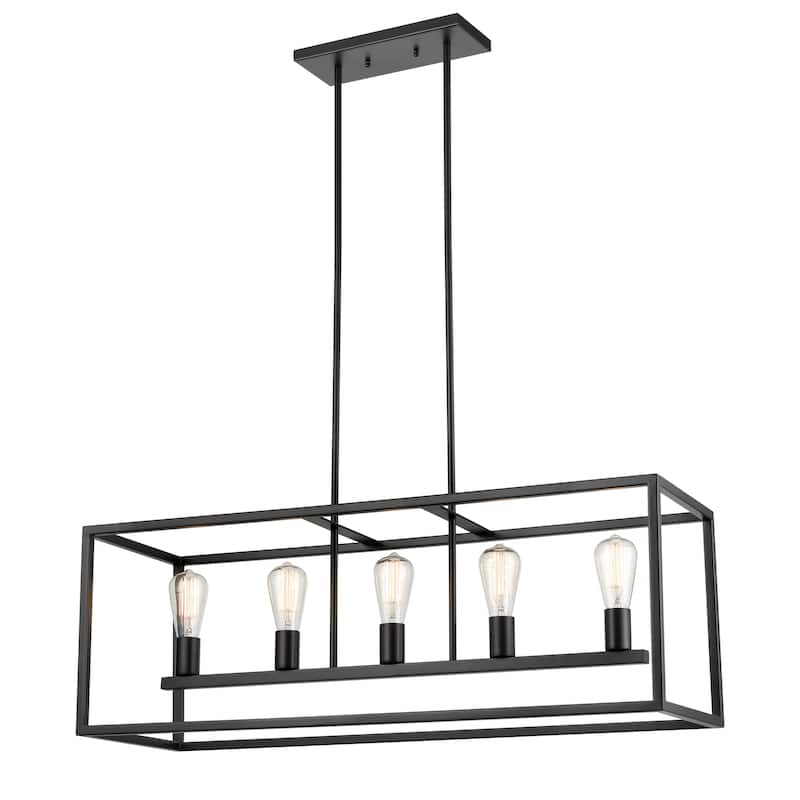 Williamsport 37-inch Wide 5-Light Linear Chandelier in Oil Rubbed Bronze - Oil Rubbed Bronze - 37-inch