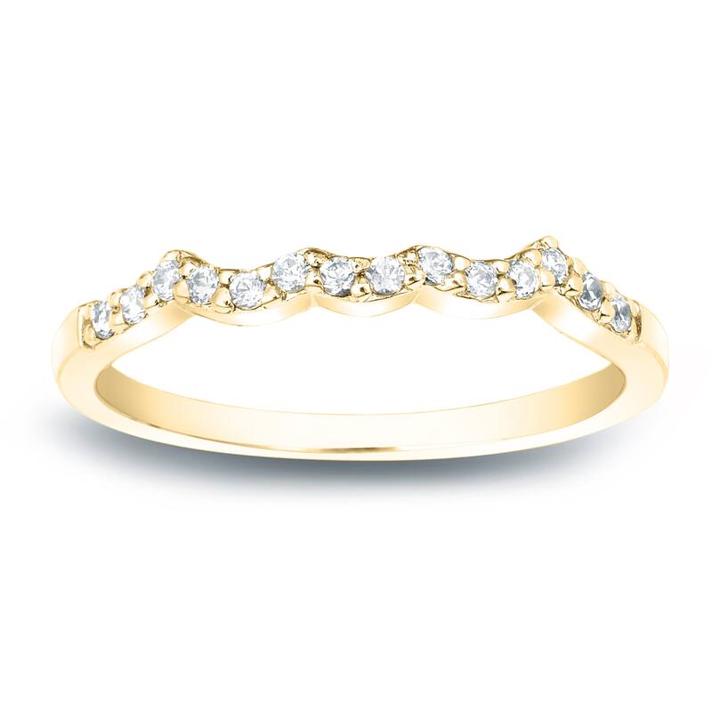 Auriya 1/7ctw Contour Diamond Wedding Band 14k Gold