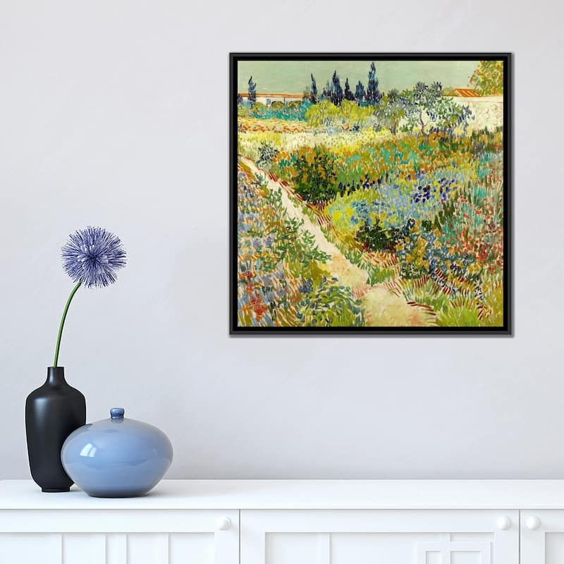 iCanvas "The Garden at Arles" by Vincent van Gogh Framed Canvas Print