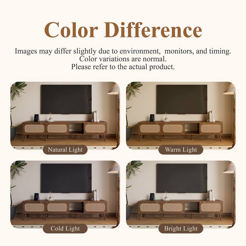 78" Entertainment Center for 75-85 Inch TVs - Spacious Media Console with Open Shelving, Perfect for Living Rooms & Bedrooms‌