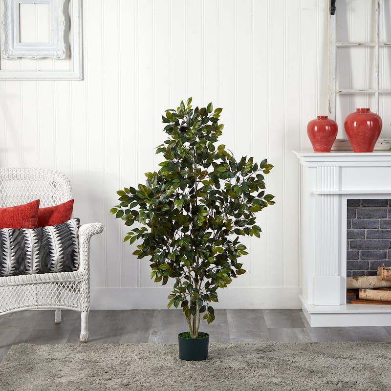 Artificial Silk Tree 4ft - Indoor Outdoor Decorative Tree with Realistic Foliage - 4ft.