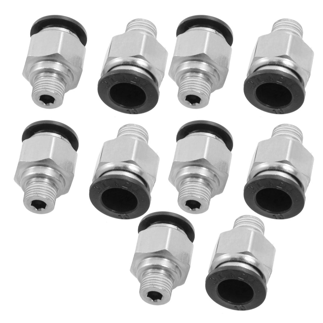 3 Raccords Rapides Droit 1/2 PT Mâle Vers Tube 10 Mm - Push-in, Connexion Rapide, Pour Air/eau, Pack De 3, Neuf