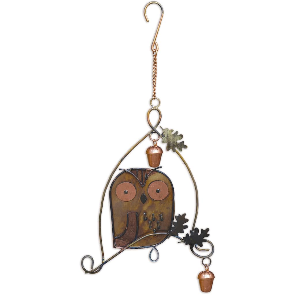 Brass Owl Hanging Buddy - Set of 2