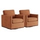 preview thumbnail 111 of 172, Shane Modern Swivel Accent Arm Chair Set of 2 - Terracotta-Fabric
