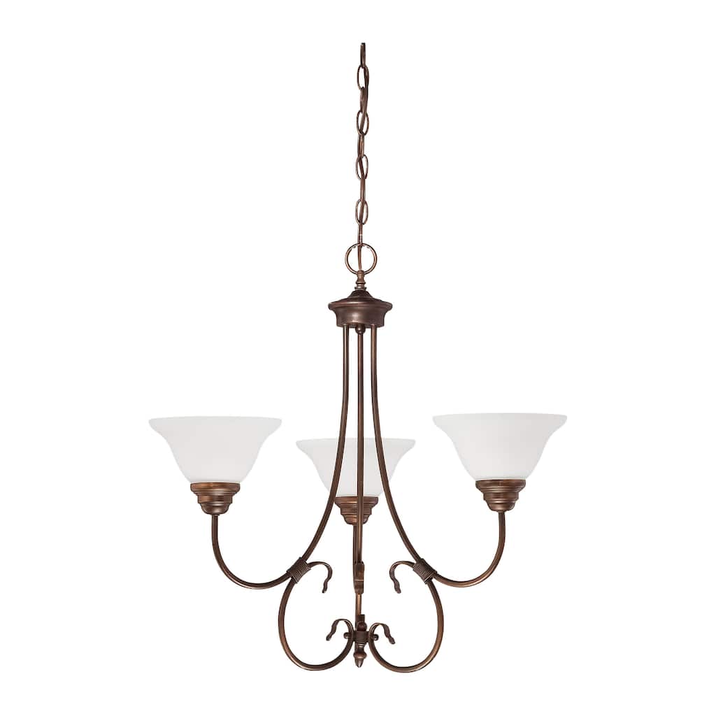 Millennium Lighting Fulton 3 Light Chandelier with Frosted Glass Shades