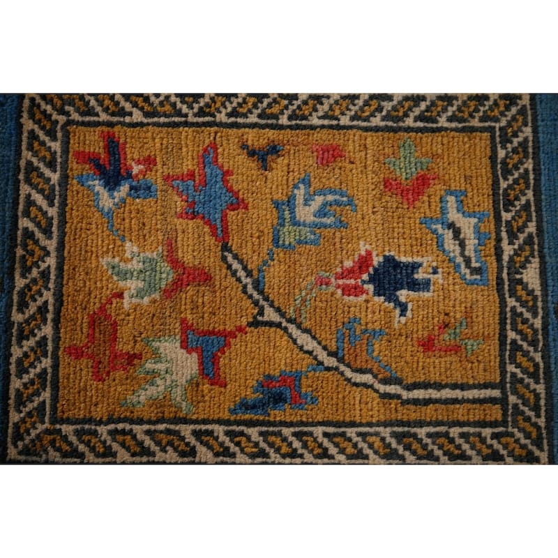 Garden Design Kazak Oriental Accent Rug Hand-Knotted Wool Carpet - 3'8" x 4'11"