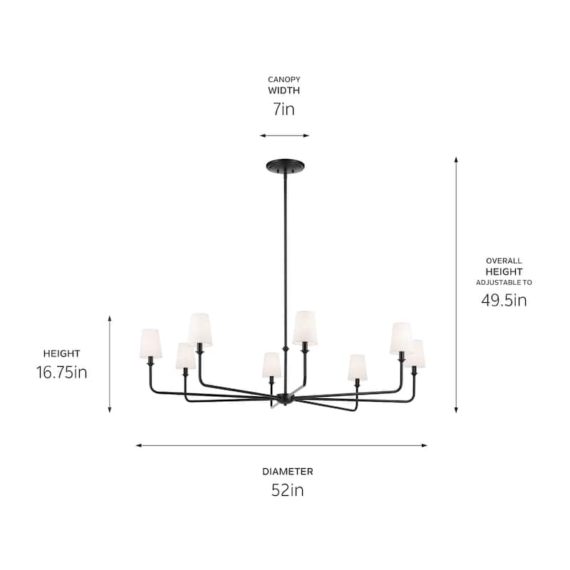 Kichler Lighting Pallas 52 in. 8-Light Chandelier