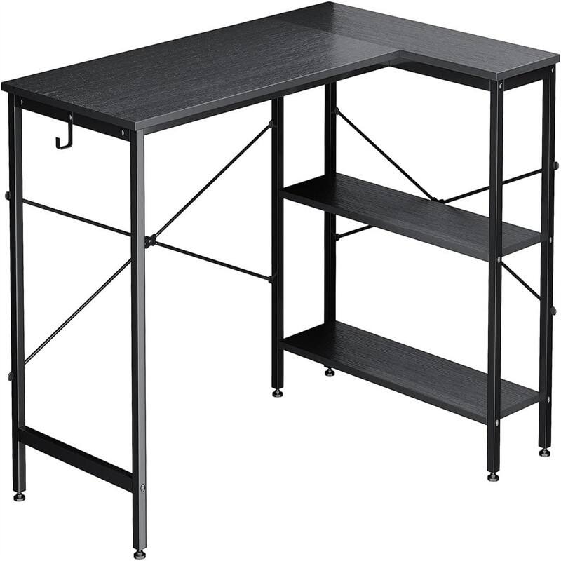 47 Inch Small L Shaped Computer Desk - Black
