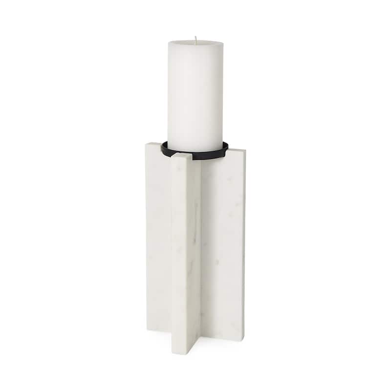 Sophia 5.5"L x 3.5"W x 10.5"H Marble Candle Holder Large