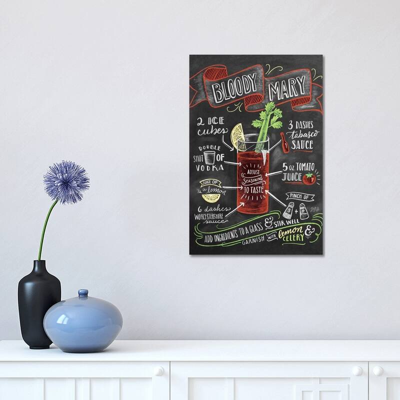 iCanvas "Bloody Mary Recipe" by Lily & Val Canvas Print - 18x12x1.5