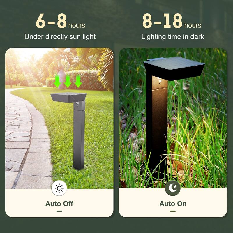 Solar Pathway Lights Outdoor LED Landscape Path Light with Dusk to Dawn Photocell Motion Sensor