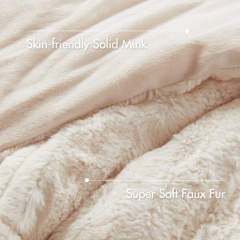 Madison Park York Faux Fur Comforter Mini Set