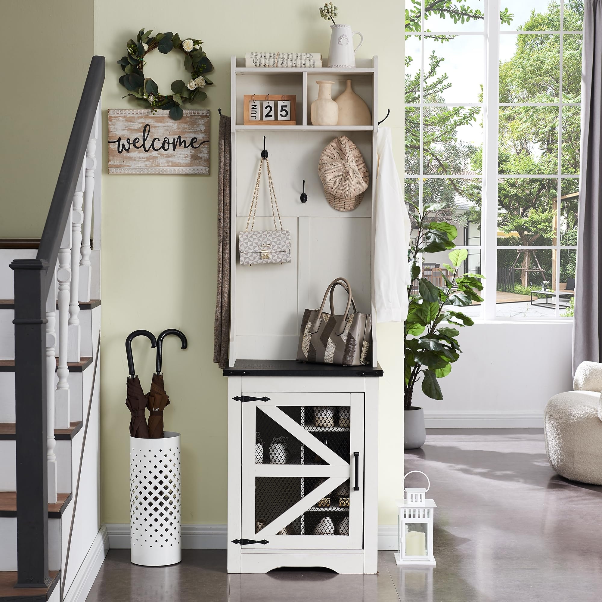 Shoe Storage Mirror Coat Rack Shelf Coat And Shoe Rack Entryway Hall Tree  With Bench And Shoe Storage