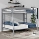 preview thumbnail 4 of 33, Full XL over Queen Metal Bunk Bed with Ladder and Guardrails, Silver