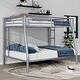 preview thumbnail 23 of 28, Metal Bunk Bed with Ladder and Guardrails, Cozy Sleeping Space, Full XL over Queen