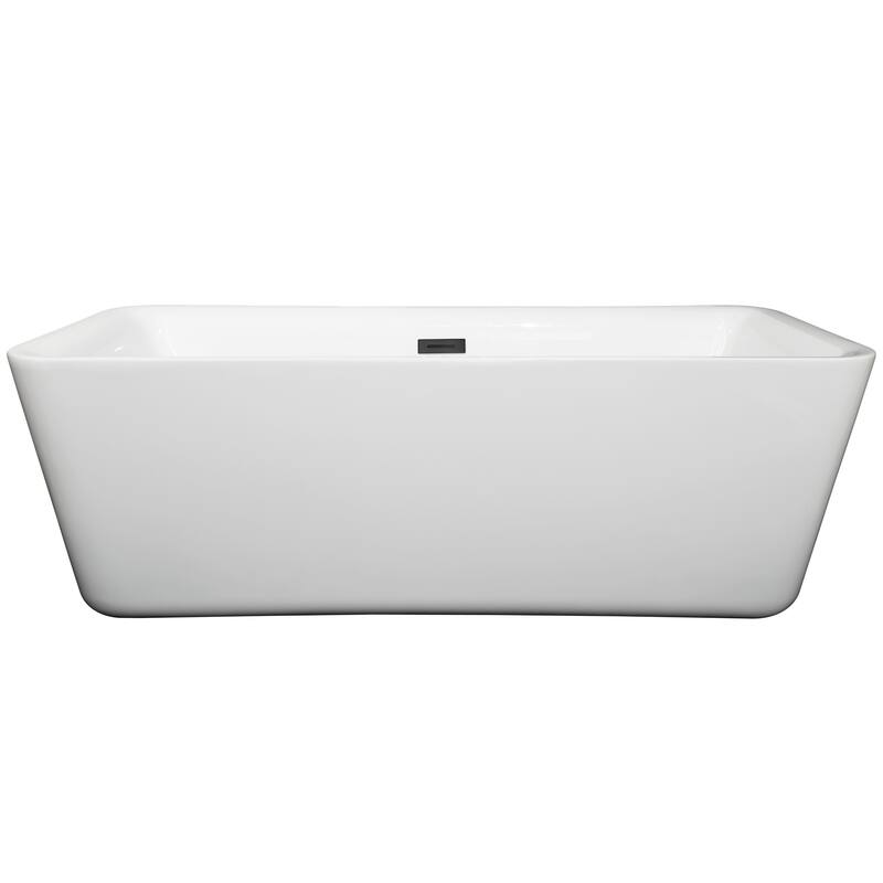 Wyndham Collection Emily 69-inch White Freestanding Soaking Bathtub