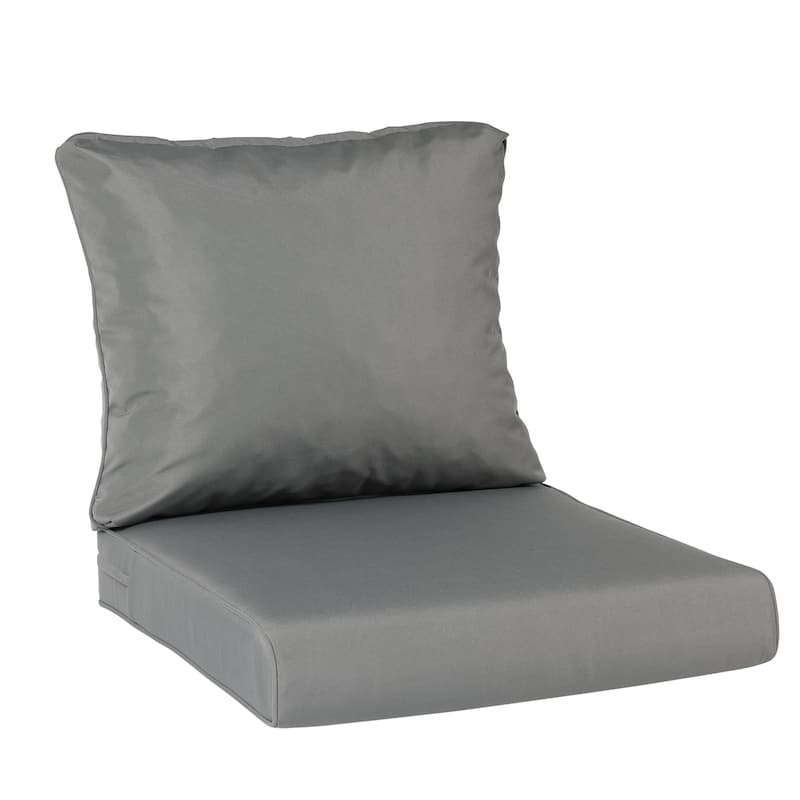 Aoodor Outdoor Chair Cushions Set, Water Resistant Deep Seat Cushions - 25"x25" - Grey