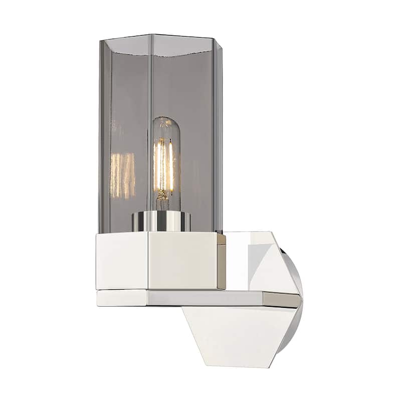 Innovations Lighting Claverack - 1 Light 9" Wall-Mounted Sconce - Polished Nickel/Plated Smoke
