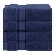 preview thumbnail 10 of 60, American Soft Linen, Salem Luxury 4 Pack Washcloth Set, %100 Combed Cotton, 13 x 13 Washcloths Navy Blue