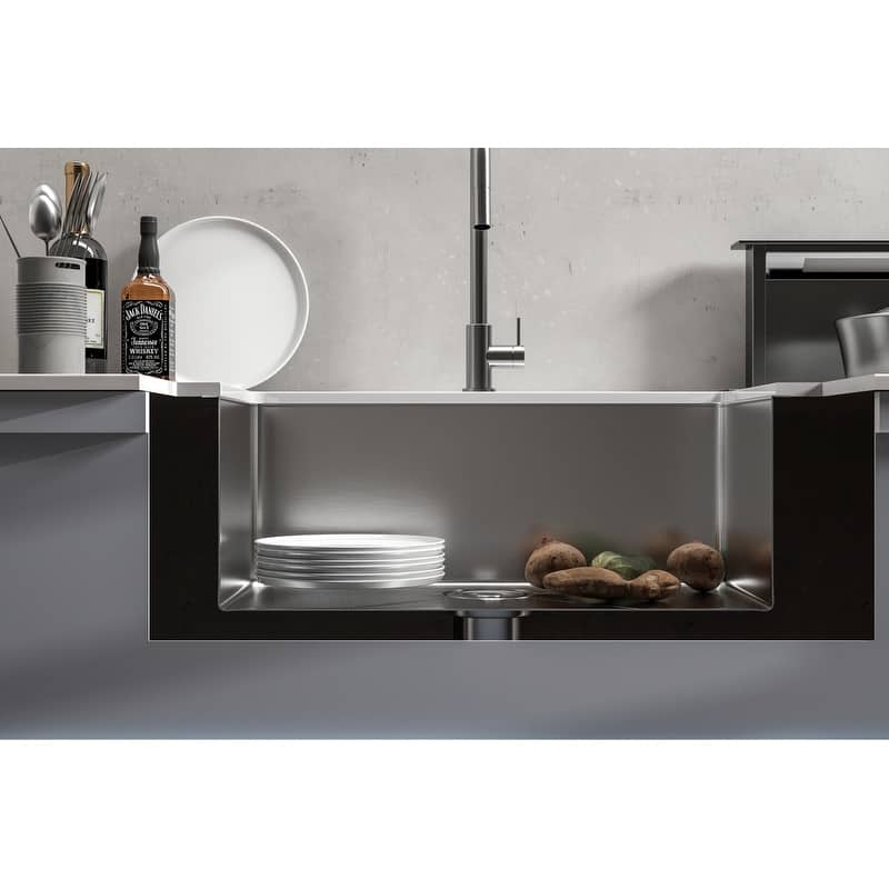 Indigo Home Stainless Steel farmhouse kitchen sink L27" x W22"