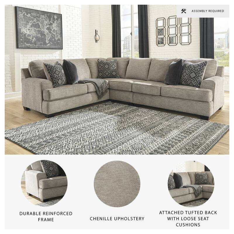 Signature Design by Ashley Bovarian Beige and Grey 3-Piece Sectional Sofa