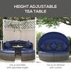 preview thumbnail 14 of 15, Outsunny 4pc Rattan Patio Furniture Set, Round Convertible Daybed or Sunbed, Adjustable Sun Canopy, Sectional Outdoor Sofa