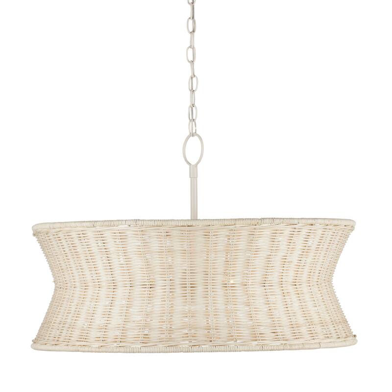 Currey & Company Phebe Small Chandelier - 19"h x 28.5"dia - 19"h x 28.5"dia - Bleached Natural/Vanilla