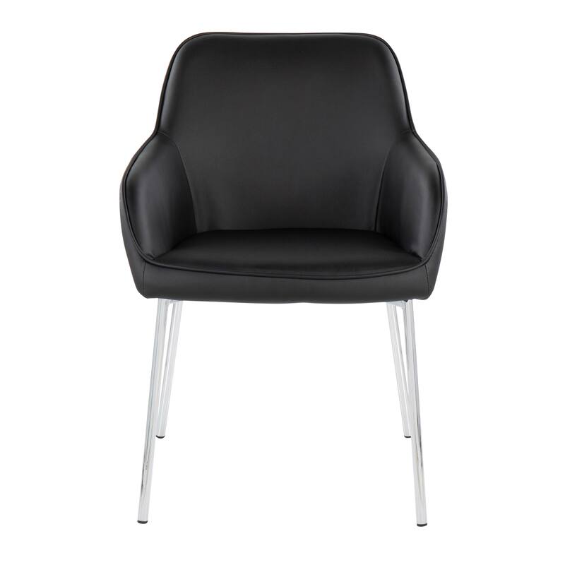 Silver Orchid Galotti Chrome Upholstered Dining Chair (Set of 2)