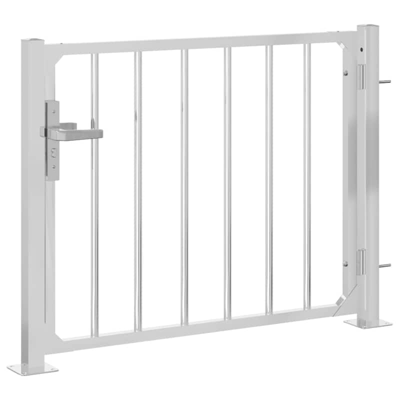 vidaXL Garden Gate Locking Fence Entrance Barrier Patio Lawn Stainless Steel