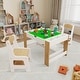 preview thumbnail 4 of 10, Wooden Kids Play Table and 2 Chairs Set with 7 Storage Compartments