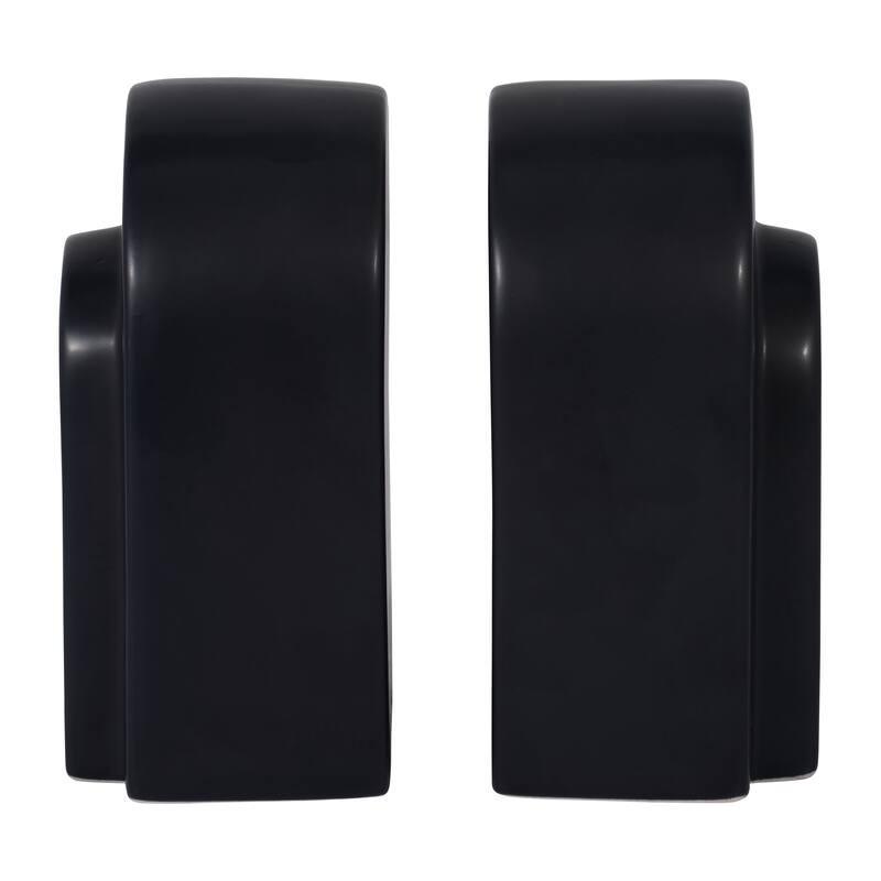 Stoneware Ceramic Boho Arch Design Modern Decorative Bookends Set of 2