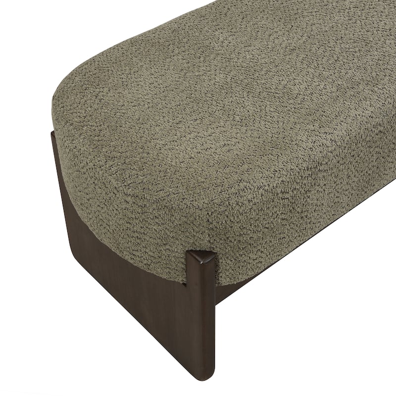 Christopher Knight Home - Gazena Beige Large Ottoman Bench with Rubberwood Base - 64" W x 18.5" D x 18.5" H