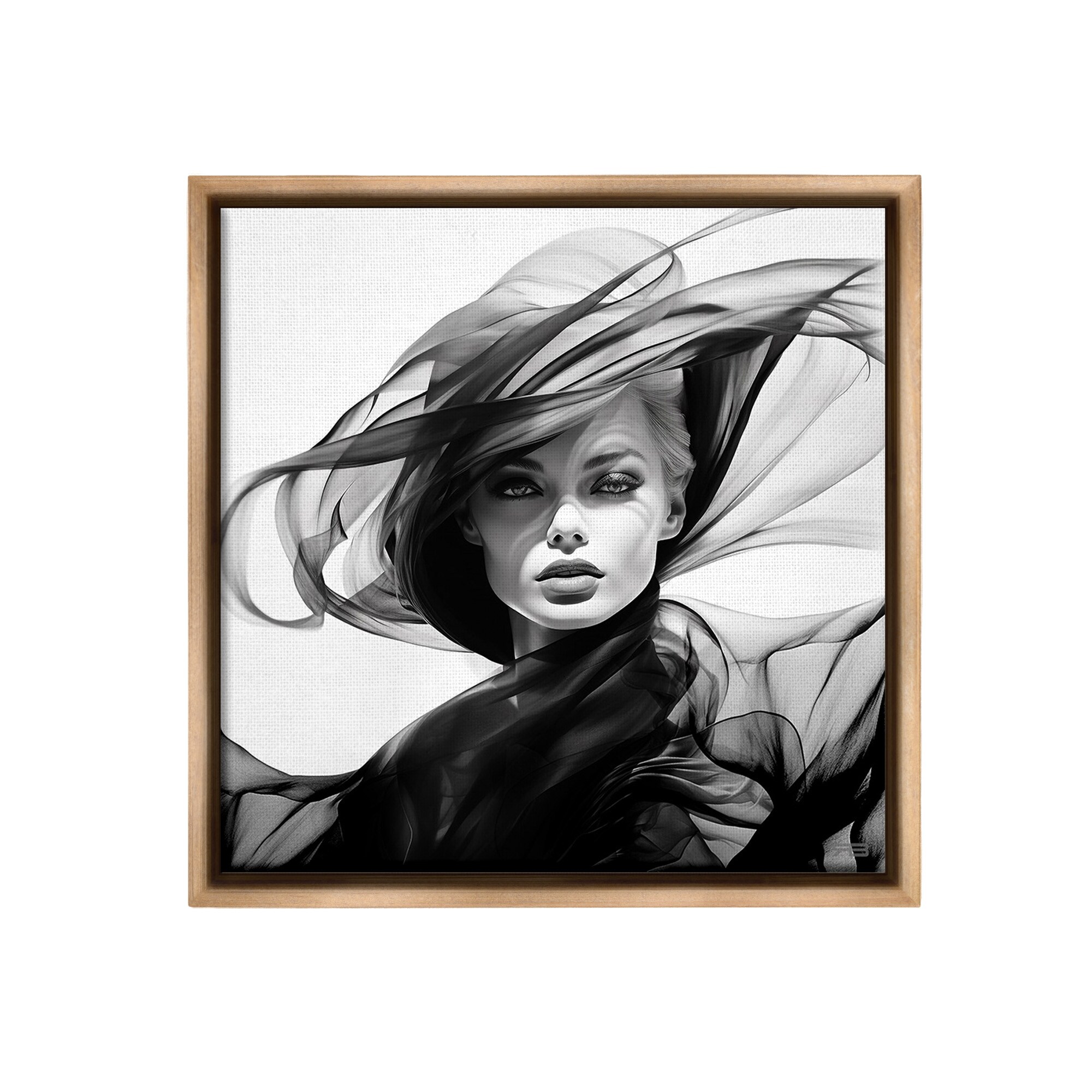 Stupell Modern Fashion Portrait Framed Floater Canvas Wall Art Design By RB