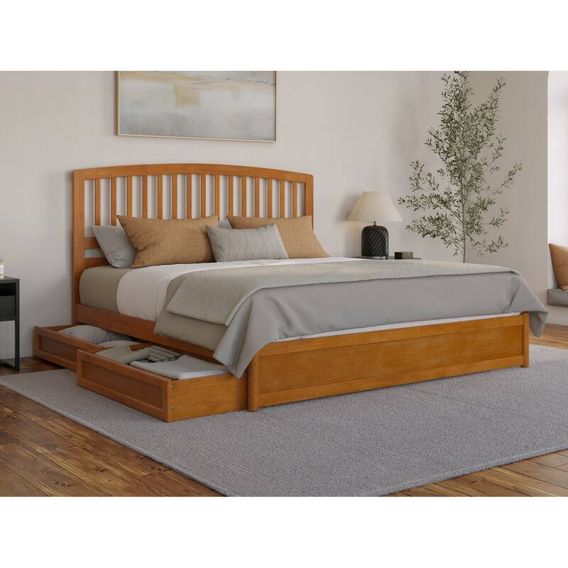 Lucia Platform Bed with Panel Footboard and Storage Drawers