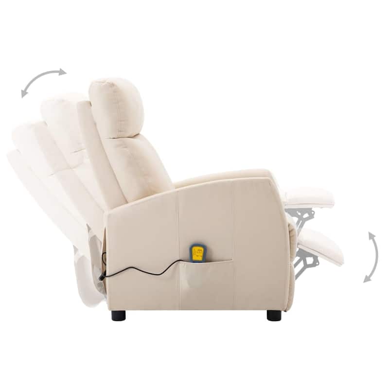 vidaXL Massage Recliner Chair Adjustable Push Armchair for Elderly Fabric - 26.4" x 33.9" x 39.4"
