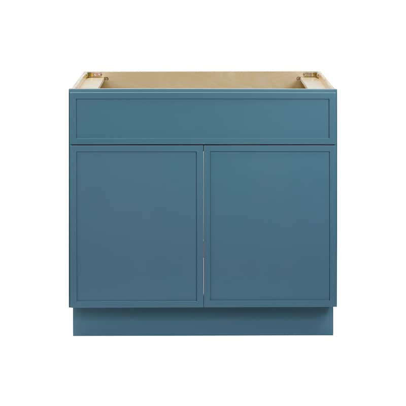 Vanity Art 33" Freestanding Single Base Storage Cabinet with Soft Close Doors - Sea Green