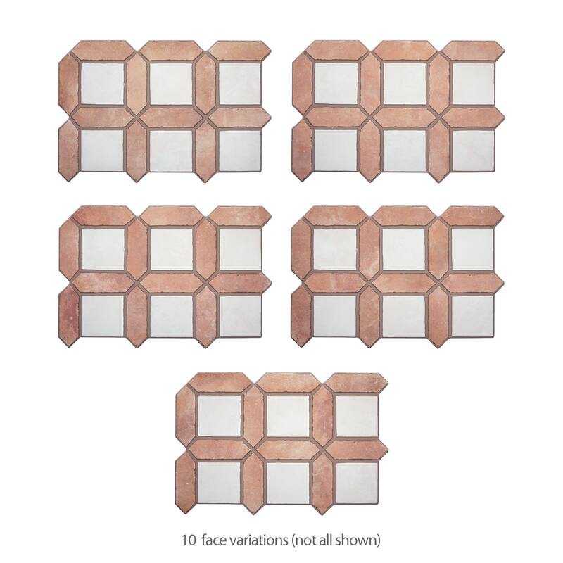 Merola Tile Picket Arenta Clay with White Square 14-5/8" x 22-1/2" Porcelain Floor and Wall Tile