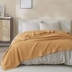 preview thumbnail 3 of 99, Linery & Co. 100% Cotton All-Season Lightweight Waffle Weave Knit Throw Blanket Marigold - Full/Queen