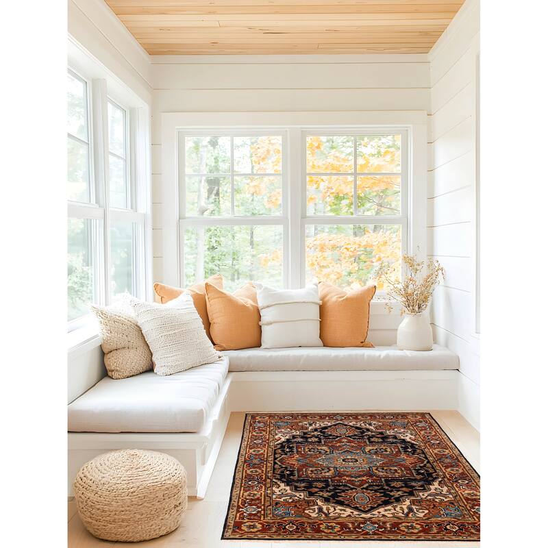 ECARPETGALLERY Hand-knotted Jules Sultane Dark Navy Wool Rug - 4'0 x 5'10