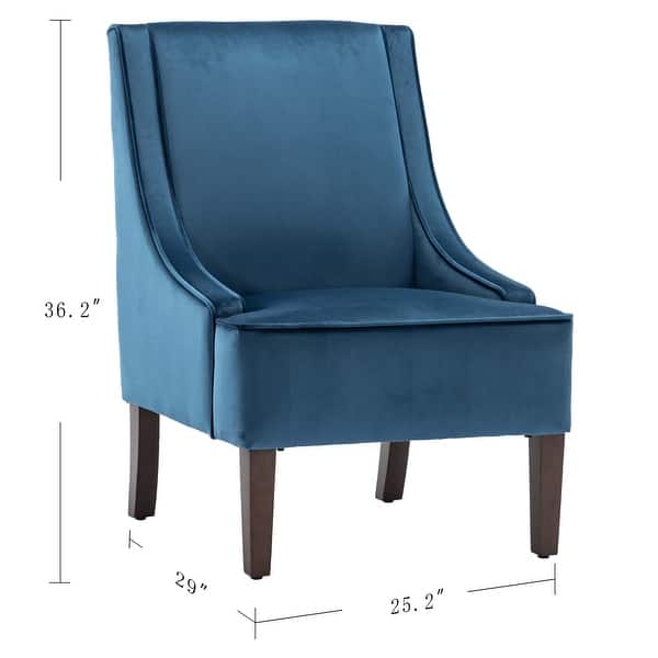 WOVENBYRD Swoop Arm Velvet Accent Chair On Sale Overstock 33854544