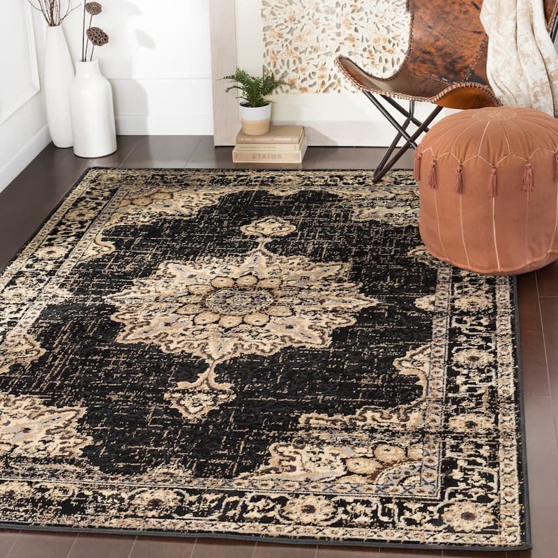 Sheridan Traditional Black Area Rug - 8'10" x 12'9" - 8'10" x 12'9" - Black