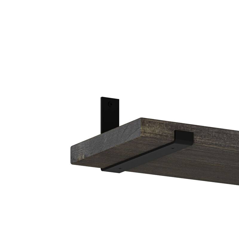 Wallniture Forte Wood Board 60" Long, 11.25'' Deep, 1.5" Thick, Wood Floating Shelf for Wall with Heavy Duty Metal Brackets, 1pc