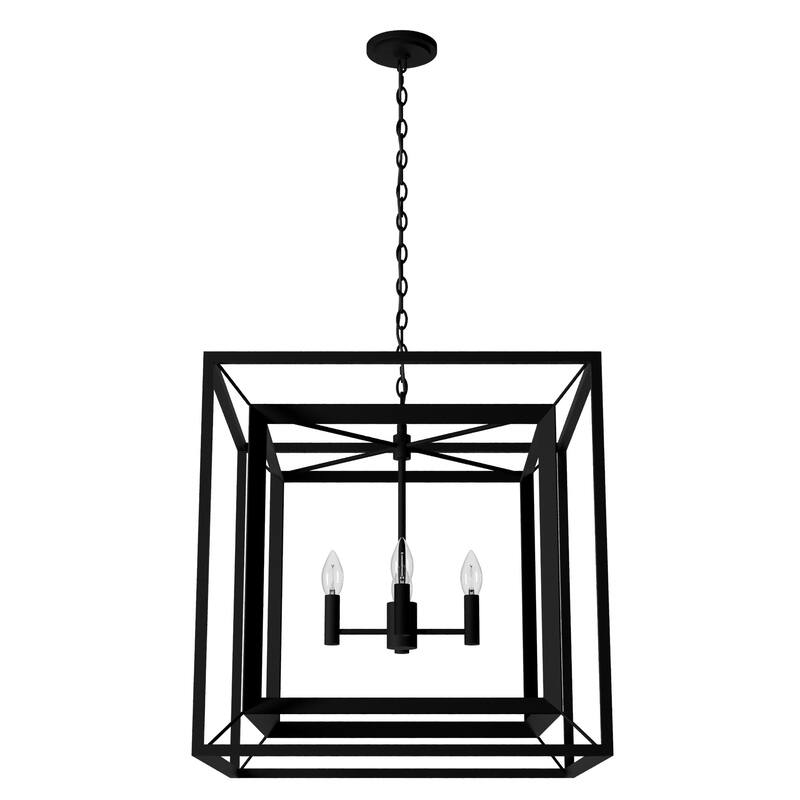 Hunter 24" Doherty 4-Light Chandelier - Kitchen Island, Dining Room, Entry - Industrial, Contemporary, Caged